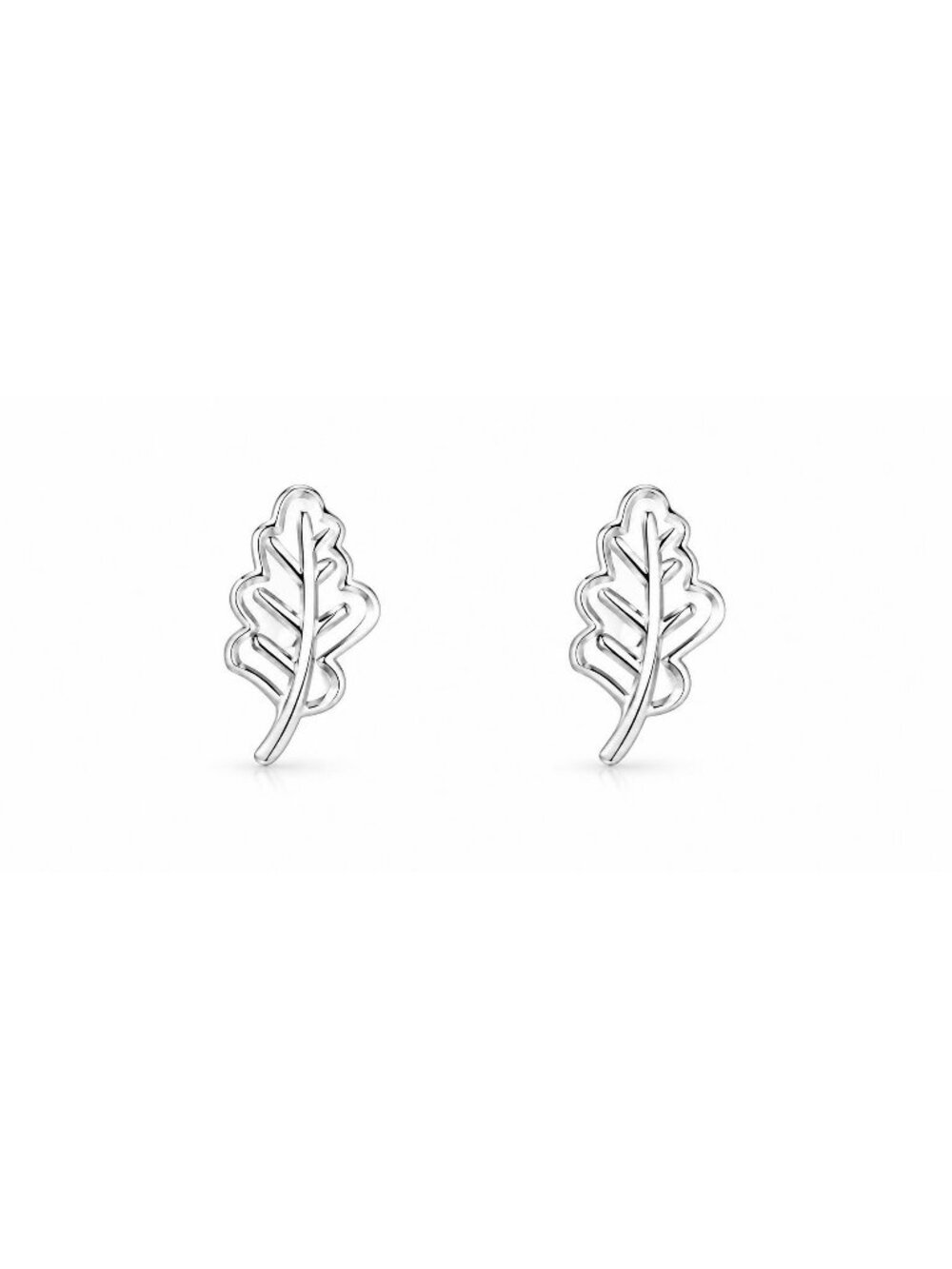 Leaf Silver 1cm Earrings